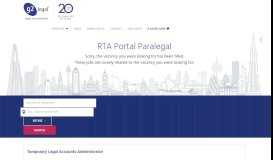 
							         RTA Portal Paralegal - G2 Legal Recruitment								  
							    
