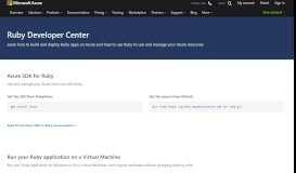 
							         Ruby Developer Center | Microsoft Azure								  
							    