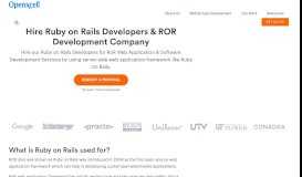 
							         Ruby on Rails Developers, Ruby on Rails Development ... - OpenXcell								  
							    