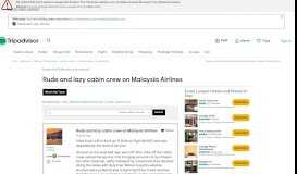 
							         Rude and lazy cabin crew on Malaysia Airlines - Kuala Lumpur Forum ...								  
							    