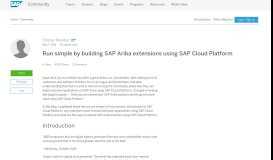 
							         Run simple by building SAP Ariba extensions using SAP Cloud ...								  
							    