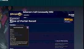 
							         Rune of Portal Recall | Asheron's Call Community Wiki | FANDOM ...								  
							    