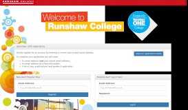
							         Runshaw College - Application Portal.								  
							    