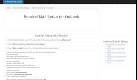 
							         Ruraltel mail Setup - Outlook | ruraltel.net | SmtpImap								  
							    
