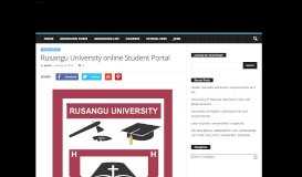
							         Rusangu University online Student Portal - Zambia Studies								  
							    