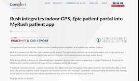 
							         Rush integrates indoor GPS, Epic patient portal into ... - Connexient								  
							    