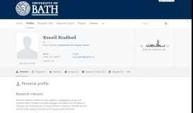 
							         Russell Bradford — the University of Bath's research portal								  
							    