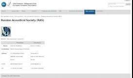 
							         Russian Acoustical Society (RAS) — Euracoustics, the Web Portal of ...								  
							    