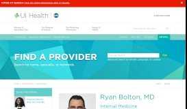 
							         Ryan Bolton, Internal Medicine | UI Health								  
							    