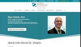 
							         Ryan J. Halpin, M.D. | Olympia Orthopaedic Associates								  
							    