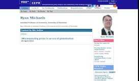 
							         Ryan Michaels | VOX, CEPR Policy Portal - Vox EU								  
							    