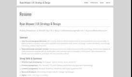 
							         Ryan Weaver | UX Strategy & Design » Resume								  
							    
