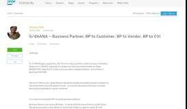 
							         S/4HANA – Business Partner, BP to Customer, BP to Vendor, BP to CVI								  
							    