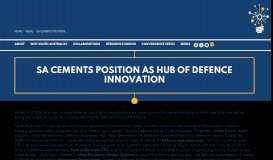 
							         SA Cements Position as hub of Defence innovation								  
							    