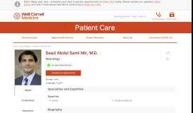 
							         Saad Abdul Sami Mir, M.D. | Weill Cornell Medicine								  
							    