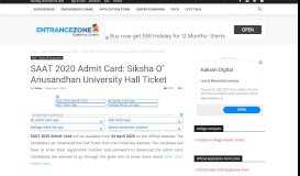 
							         SAAT 2019 Admit Card: Siksha O' Anusandhan University Hall Ticket -								  
							    