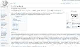 
							         SAE Institute – Wikipedia								  
							    