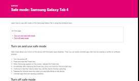 
							         Safe mode: Samsung Galaxy Tab 4 | T-MOBILE SUPPORT								  
							    