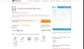 
							         Safe Shop Login - Fill Online, Printable, Fillable, Blank | PDFfiller								  
							    