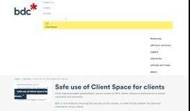 
							         Safe use of Client Space – Security | BDC.ca								  
							    