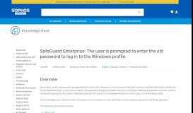 
							         SafeGuard Enterprise: The user is prompted to enter the old ...								  
							    