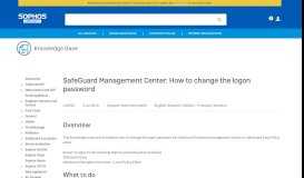 
							         SafeGuard Management Center: How to change the logon ...								  
							    