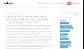 
							         SafeNet's New Cipher Partner Program Helps Asia ... - AAP Medianet								  
							    
