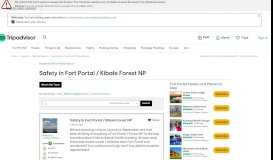 
							         Safety in Fort Portal / Kibale Forest NP - Fort Portal Message ...								  
							    