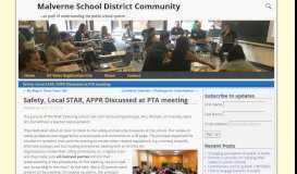 
							         Safety, local STAR, APPR discussed at PTA meeting								  
							    