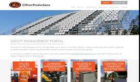 
							         Safety Management Portal | Clifton Productions								  
							    
