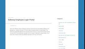 
							         Safeway Employee Login Portal - My Service Support | Site Services								  
							    