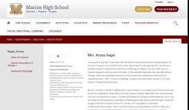 
							         Sagar, Aruna / About the Teacher - Marion County School District								  
							    
