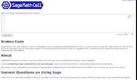 
							         Sage Cell Server - SageMath								  
							    