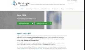 
							         Sage CRM Customer Relationship Management software - AlphaLogix								  
							    
