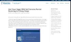 
							         Sage CRM Self Service Portal - Get Up and Running								  
							    