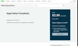 
							         Sage Online Timesheets | Payroll Add-Ons | Sage UK Store								  
							    