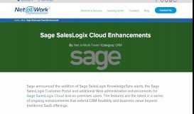 
							         Sage SalesLogix Cloud Enhancements | Net at Work								  
							    