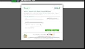 
							         Sage - Sign In - Sage Online Services								  
							    
