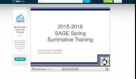 
							         SAGE Spring Summative Training Assessment and Accountability ...								  
							    