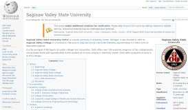 
							         Saginaw Valley State University - Wikipedia								  
							    