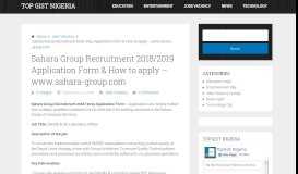 
							         Sahara Group Recruitment 2018/2019 Application Form & How to ...								  
							    