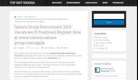 
							         Sahara Group Recruitment 2019 Vacancies (9 Positions) Register ...								  
							    