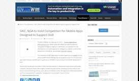 
							         SAIC, NGA to Hold Competition for Mobile Apps Designed to Support ...								  
							    