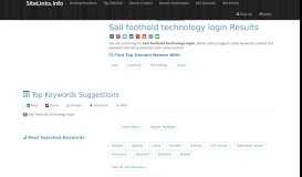 
							         Sail foothold technology login Results For Websites Listing								  
							    