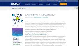 
							         SailPoint and ServiceNow | SailPoint - SailPoint Technologies								  
							    