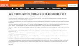 
							         Saint Francis Takes Over Management Of OSU ... - OSU Medical Center								  
							    
