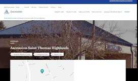 
							         Saint Thomas Highlands Hospital | Saint Thomas Health								  
							    