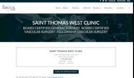 
							         Saint Thomas West Clinic - The Surgical Clinic								  
							    