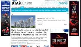 
							         Sajid Javid's scheme for 'digital portal' similar to Swiss borders | Daily ...								  
							    