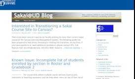 
							         Sakai@UD Blog - WordPress at UD - University of Delaware								  
							    